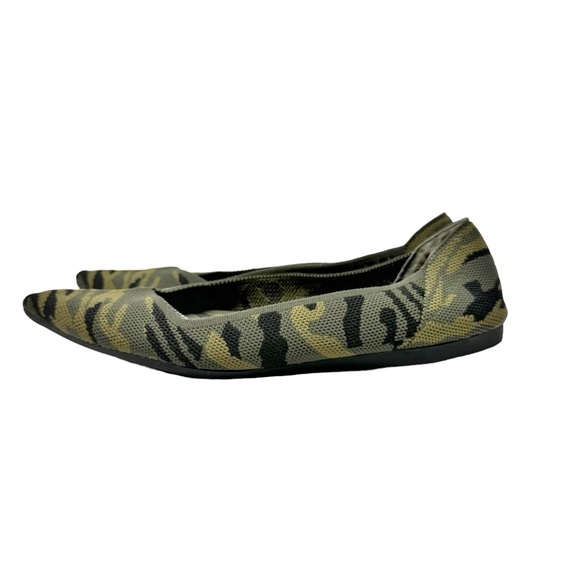 Steven Steve Madden Rosy Pointed Toe Camouflage Knit Flats Green Size 8 - Picture 3 of 8